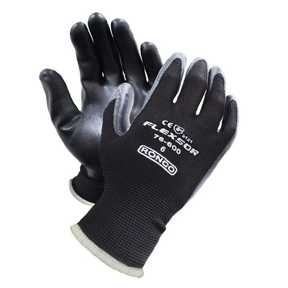 FLEXSOR Foam Nitrile Nylon Black 2X-Large 12x6